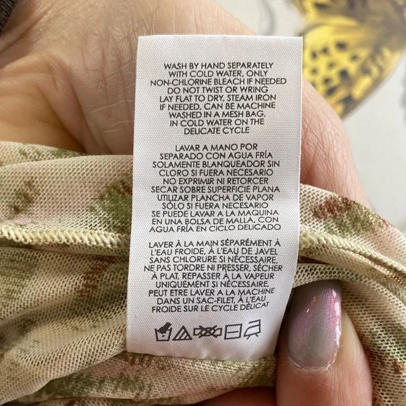 CAbi Cream and Brown Patterned Ruffle Blouse - Picture 9 of 9